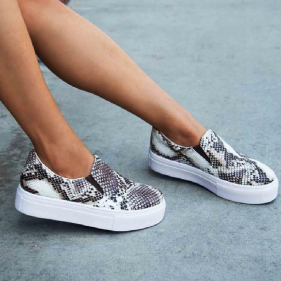 Qupid Shoes - *LAST ONE SZ 6* Snake platform slip on sneakers